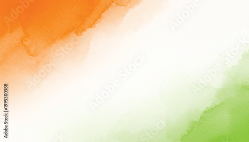 Schilderij op canvas Indian flag tricolor watercolor paint abstract background celebrate Independence or Republic day Banner