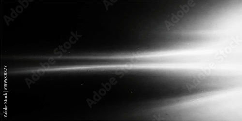 An abstract black and white background featuring a dark metallic texture with gray steel lines, a smoky glow, and a bright spotlight flash on a sleek stage design