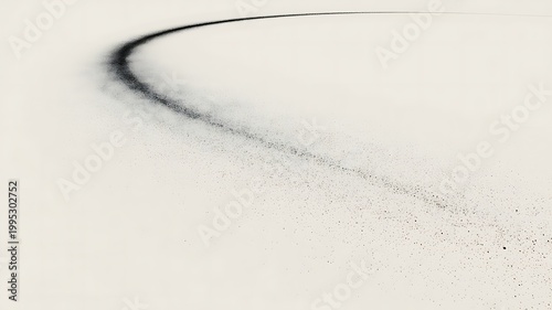 Abstract black curved shadow isolated on white background