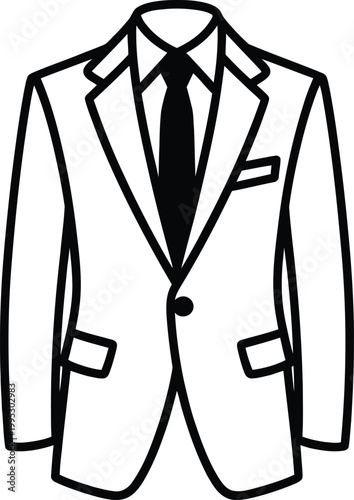 A professional formal suit featuring a classic necktie for business attire or elegant event dress code