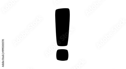 Black Exclamation Mark Symbol Illustration.