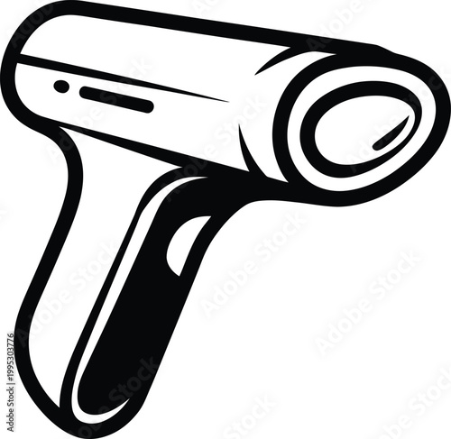 Handheld barcode scanner used for inventory management and retail checkout processes in a modern store environment