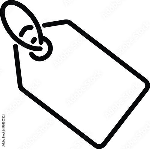 Blank cardboard price tag icon for retail products to display cost and promotional discount sale information
