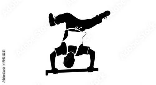 Man Performing Handstand on Another Man.