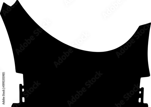 Toraja Tongkonan Traditional Building Silhouette