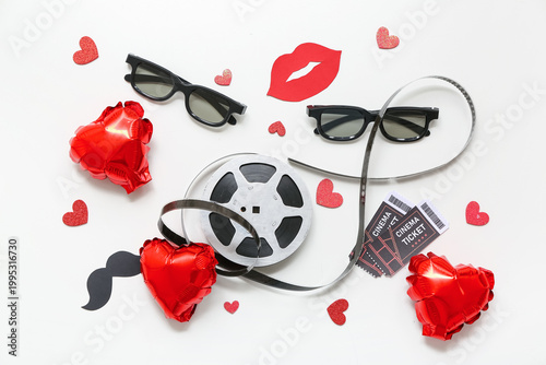 Film reel with 3D glasses, ...