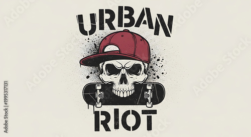 Urban riot skull graphic design.