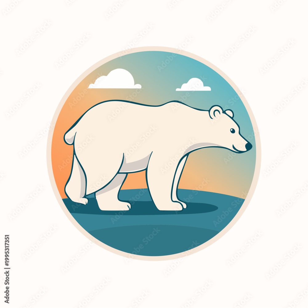 Fototapeta premium Stylized Polar Bear Illustration