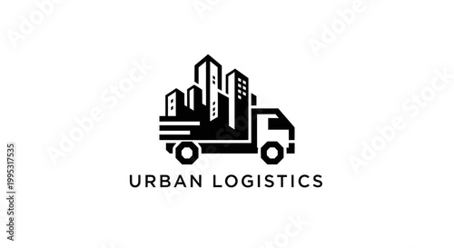 Urban logistics truck city delivery service.
