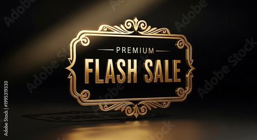 Premium Flash Sale Golden Badge - Special Offer, Discount, Retail Promotion