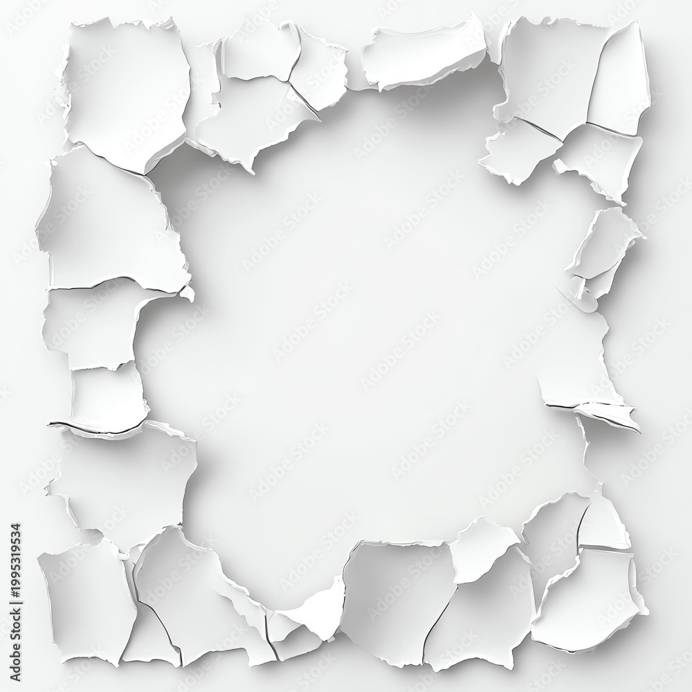 Naklejka premium Torn paper frame for design and creativity.