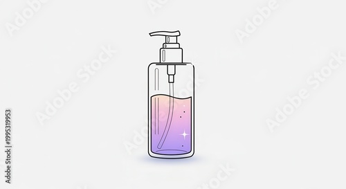 Sparkling Cosmetic Pump Bottle with Gradient Liquid