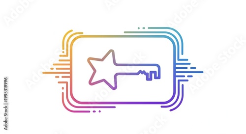 Star Key Icon: Symbol of Access, Success, and Digital Security
