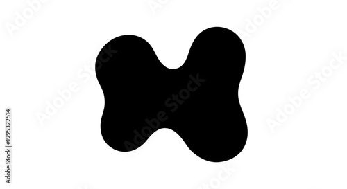 Black Four Leaf Clover Silhouette Icon.