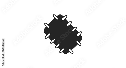 Black Silhouette of a Virus Cell.