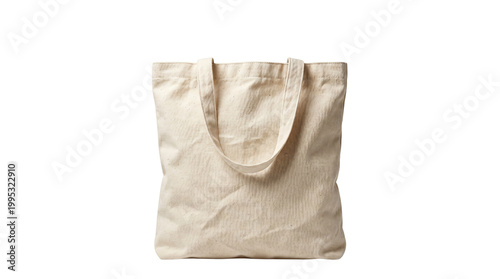 Fotografie Blank natural cotton canvas reusable tote bag