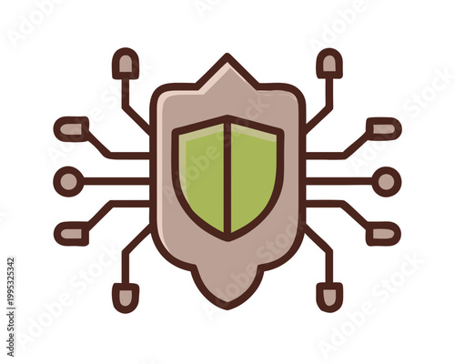 3D heraldic shield with crossed swords emblem vector illustration vintage coat of arms insignia design with gold decoration and ribbon banner icon