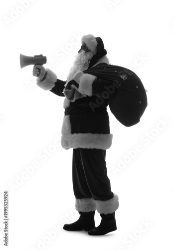 Silhouette of Santa Claus w...