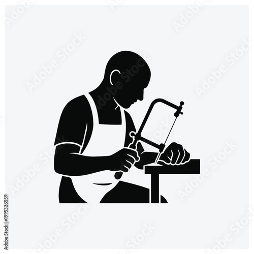 Silhouette of man shooting bow and arrow