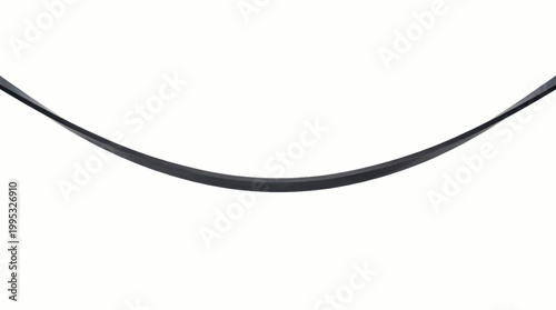 Stretched Rubber Band Tension Curve Minimal Realistic Isolated on White Background