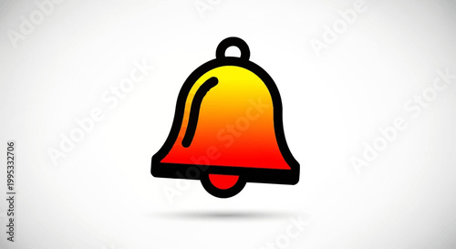 Vibrant gradient notification bell icon with a bold black outline signaling new alerts