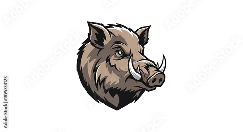 bold wild boar head vector illustration for wildlife and nature themes