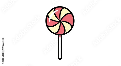 vintage lollipop candy icon isolated on white background