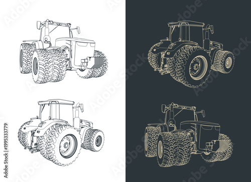 Agricultural tractor technical drawings