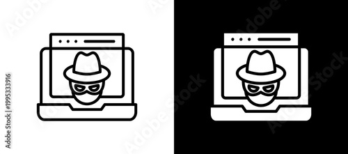 Dark Web Icon Set In Black And White Filled Style Collection