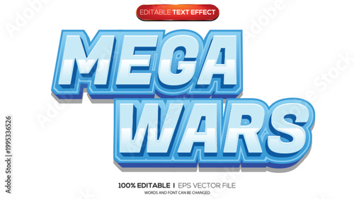 3d text effect mega wars theme