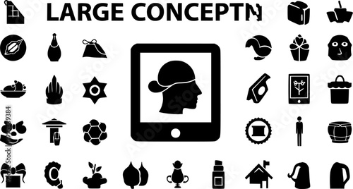 Large collection of silhouettes concept.
