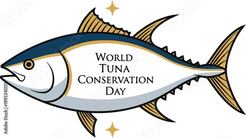 Illustration of a tuna fish for World Tuna Conservation Day celebration