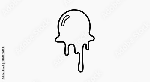 An outline of a melting ice cream scoop