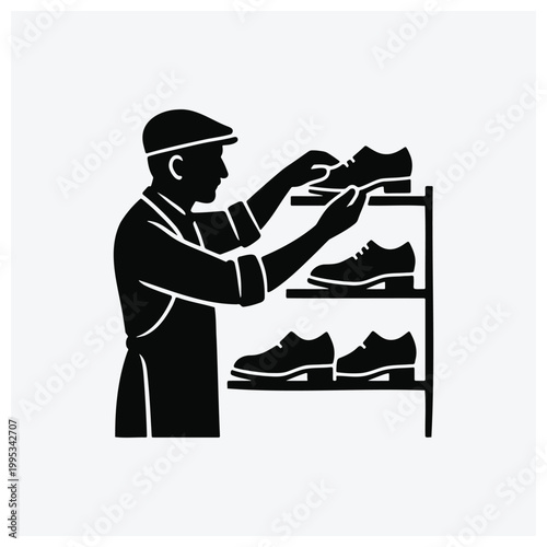 Shoe shine or shoe polishing service illustration