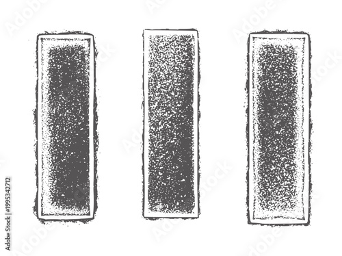 Three dark gray textured rectangles arranged vertically white