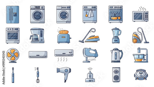 Home Appliance Collection: A comprehensive collection of household appliances, from washing machines to microwaves and everything in between. The variety showcase modern living.