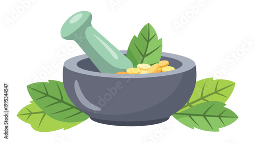 Stone mortar and pestle, worn textured surface from years of use, traditional grinding tool for sacred herbs plants incense and natural remedies preparation