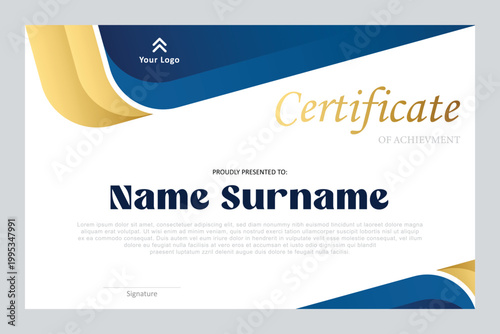 best award certificate, graduation, company charter template modern theme