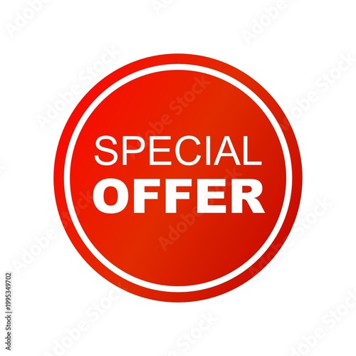 Red Special offer tag for discount offers