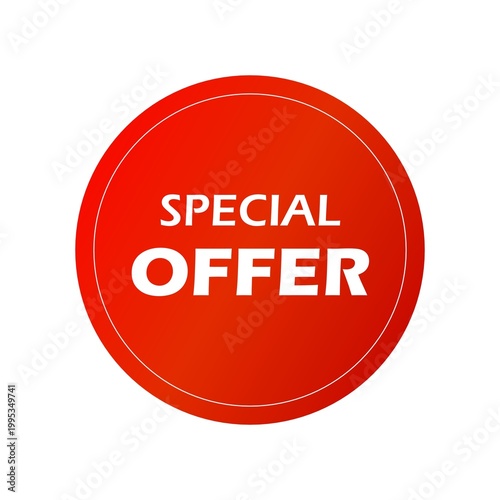 Red Special offer tag for discount offers