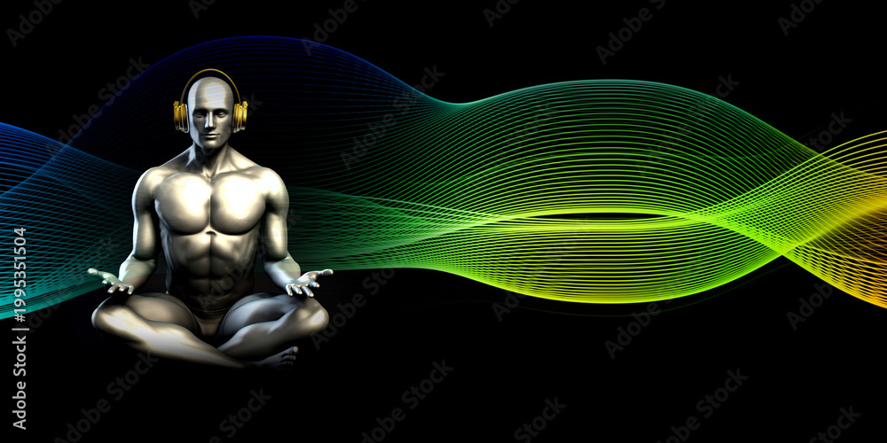 Fototapeta premium Virtual Reality Mindfulness Training Program Concept