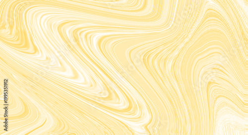Obraz na plátně Yellow and white liquid marble swirl texture background