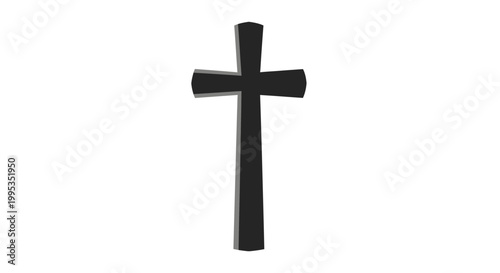 Black Christian Cross Symbol.