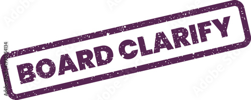 Cuadro en lienzo Distressed rectangular stamp graphic features the direct text BOARD CLARIFY for