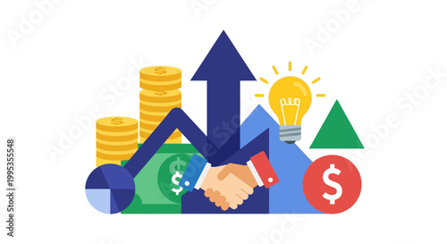 Handshake business partnership growth success.