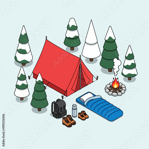 Camping gear in the outdoors.