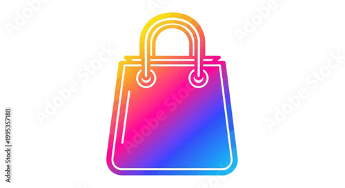 Vibrant Gradient Shopping Bag Icon Modern Retail and E-commerce Design Element Colorful Purchase