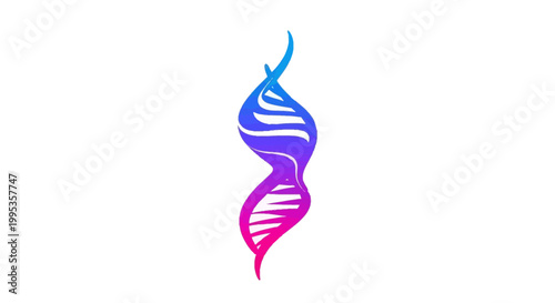 Vibrant gradient DNA double helix art symbolizing genetic science and life's blueprint