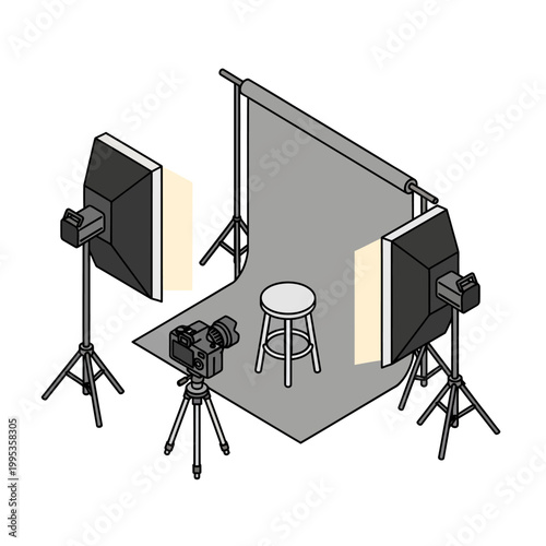 Studio photography lighting equipment setup tools.
