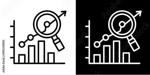 Business Growth Icon Set White Style Collection